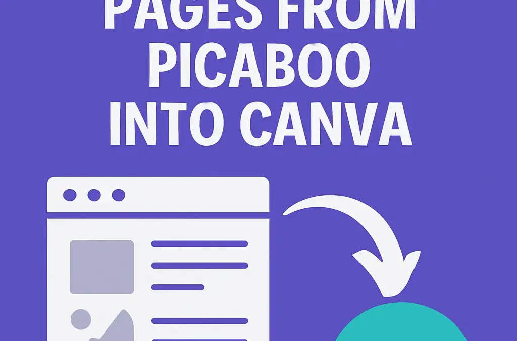 IMPORTING PAGES from PICABOO into CANVA
