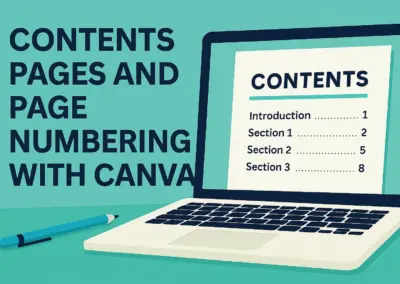 CONTENTS PAGES AND PAGE NUMBERING WITH CANVA